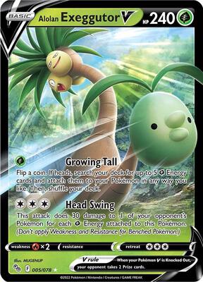 Alolan Exeggutor V card from Pokemon GO