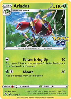 Ariados card from Pokemon GO