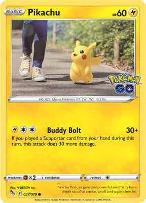 Pikachu (27) card from Pokemon GO