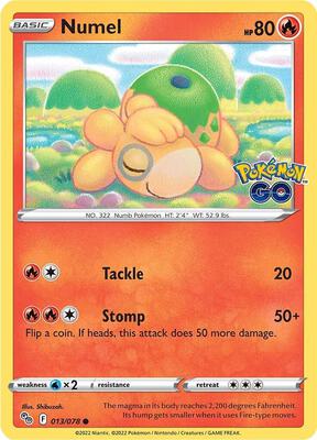 Numel card from Pokemon GO