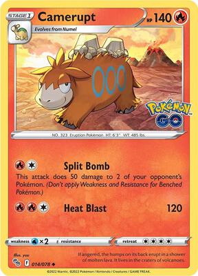 Camerupt card from Pokemon GO