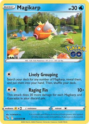 Magikarp card from Pokemon GO