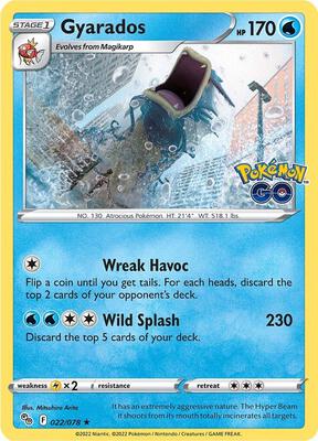 Gyarados card from Pokemon GO