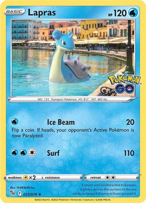 Lapras card from Pokemon GO