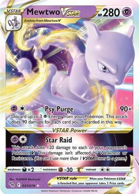 Mewtwo VSTAR card from Pokemon GO