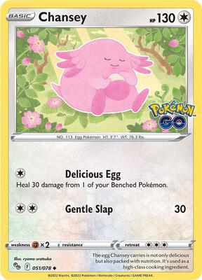 Chansey card from Pokemon GO