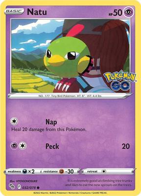 Natu card from Pokemon GO