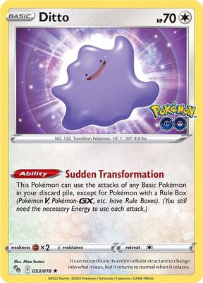Ditto card from Pokemon GO