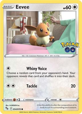 Eevee card from Pokemon GO
