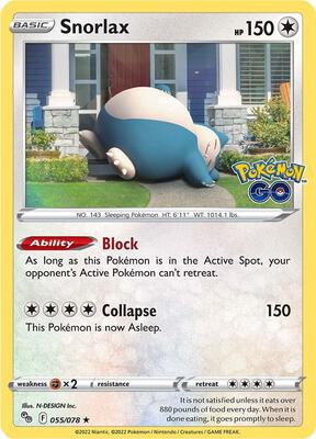Snorlax card from Pokemon GO