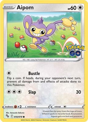 Aipom card from Pokemon GO