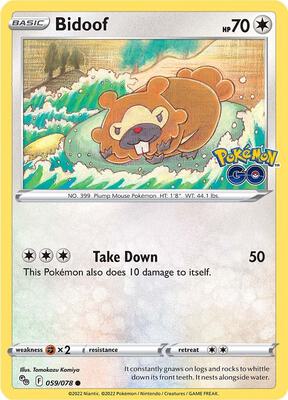 Bidoof card from Pokemon GO