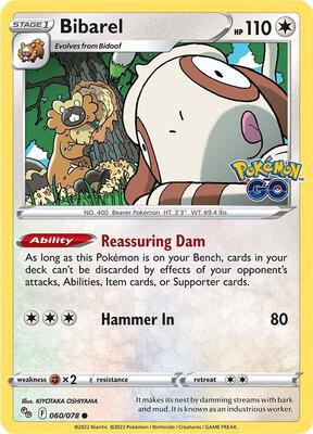 Bibarel card from Pokemon GO