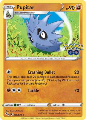 Pupitar card from Pokemon GO