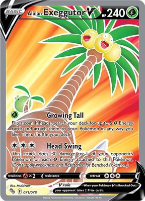 Alolan Exeggutor V (Full Art) card from Pokemon GO