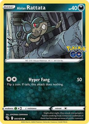 Alolan Rattata card from Pokemon GO