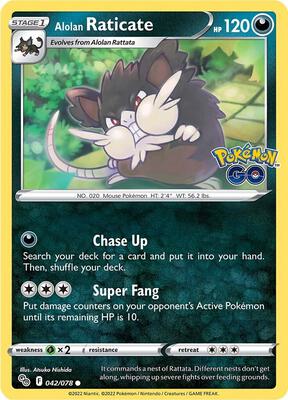 Alolan Raticate card from Pokemon GO