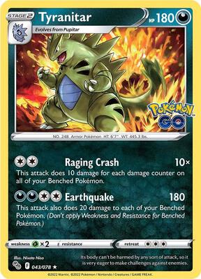 Tyranitar card from Pokemon GO