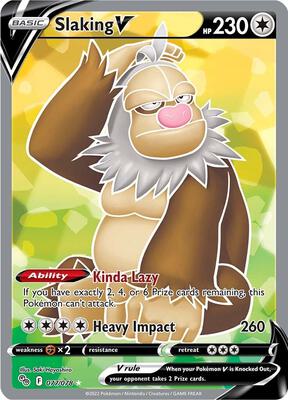 Slaking V (Full Art) card from Pokemon GO