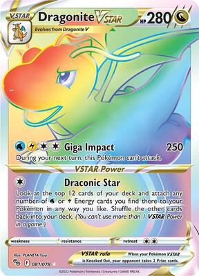 Dragonite VSTAR (Secret) card from Pokemon GO