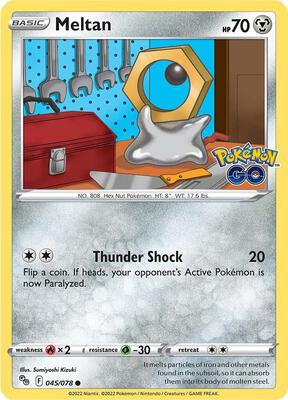 Meltan card from Pokemon GO