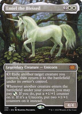 Emiel the Blessed (Borderless) card from Double Masters 2022