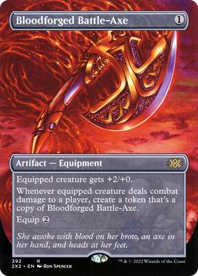 Bloodforged Battle-Axe (Borderless) card from Double Masters 2022