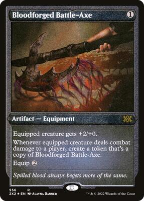 Bloodforged Battle-Axe (Foil Etched) card from Double Masters 2022