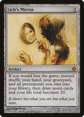 Lich's Mirror card from Shards of Alara