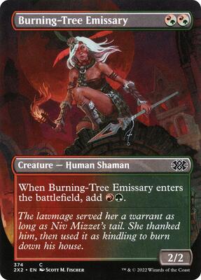 Burning-Tree Emissary (Borderless) card from Double Masters 2022