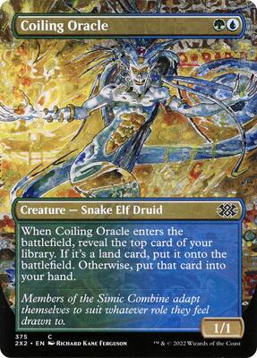 Coiling Oracle (Borderless) card from Double Masters 2022