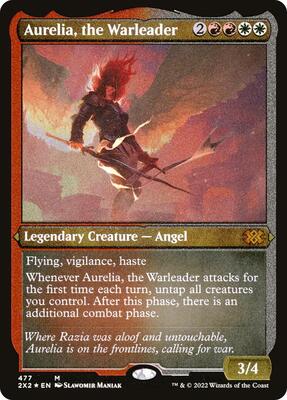 Aurelia, the Warleader (Foil Etched) card from Double Masters 2022
