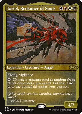 Tariel, Reckoner of Souls (Foil Etched) card from Double Masters 2022