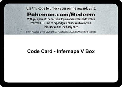 Code Card - Infernape V Box card from Miscellaneous Cards & Products