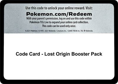 Code Card - Lost Origin Booster Pack card from SWSH11: Lost Origin