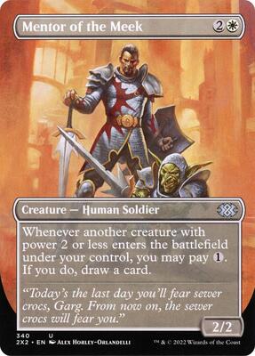 Mentor of the Meek (Borderless) card from Double Masters 2022