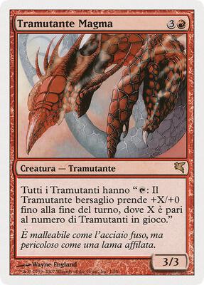 Magma Sliver (Italian) - "Tramutante Magma" card from Magic Encyclopedia 2005 (Salvat/Hachette)