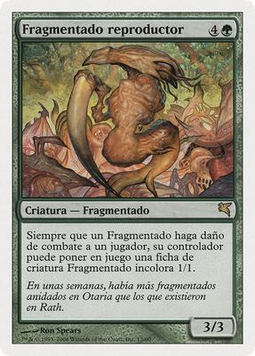 Brood Sliver (Spanish) - "Fragmentado reproductor" card from Magic Encyclopedia 2005 (Salvat/Hachette)