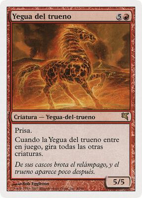 Thundermare (Spanish) - "Yegua del trueno" card from Magic Encyclopedia 2005 (Salvat/Hachette)