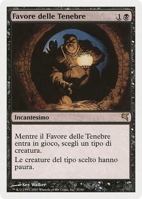 Cover of Darkness (Italian) - "Favore delle Tenebre" card from Magic Encyclopedia 2005 (Salvat/Hachette)