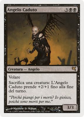 Fallen Angel (Italian) - "Angelo Caduto" card from Magic Encyclopedia 2005 (Salvat/Hachette)