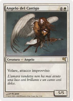 Angel of Retribution (Italian) - "Angelo del Castigo" card from Magic Encyclopedia 2005 (Salvat/Hachette)