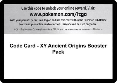 Code Card - Ancient Origins Booster Pack card from XY - Ancient Origins