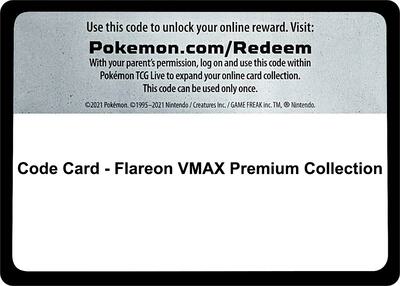 Code Card - Flareon VMAX Premium Collection card from Miscellaneous Cards & Products