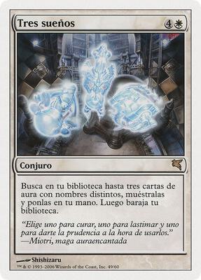 Three Dreams (Spanish) - "Tres sueños" card from Magic Encyclopedia 2005 (Salvat/Hachette)