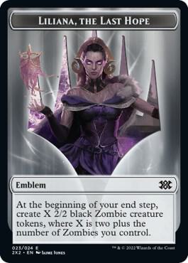 Emblem - Liliana, the Last Hope // Spirit (002) Double-Sided Token card from Double Masters 2022