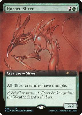 Horned Sliver (Extended Art) card from Secret Lair Drop Series