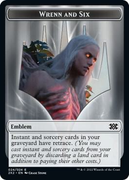Emblem - Wrenn and Six // Spirit (008) Double-Sided Token card from Double Masters 2022