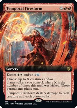 Temporal Firestorm (Extended Art) card from Dominaria United