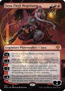 Jaya, Fiery Negotiator (Borderless) card from Dominaria United